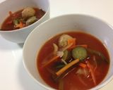 たっぷり野菜と鶏団子の中華スープ♪作り方3写真