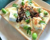 ごま豆腐×枝豆×塩昆布のトースト作り方5写真