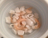 青梗菜とシーフードmixのにんにく炒め作り方1写真