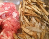 豚しゃぶ肉と山ごぼうの簡単炒り煮作り方1写真