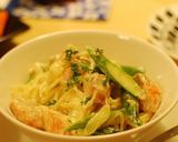 そら豆とベーコンときのこのクリームパスタ作り方4写真