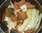 サバ缶と豆腐煮込み・セロリ風味作り方2写真