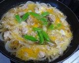 バジル香る鶏肉とスナップエンドウ玉子とじ作り方3写真