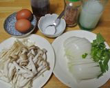 節約&手抜き＾＾新玉ねぎ・きのこ・卵どん作り方1写真