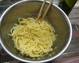 温泉卵カルボ風パスタ☆焼き筍・生ハムのせ作り方5写真