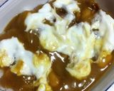卵がとろ〜っ♡温玉風？！カレー餅ドリア作り方3写真