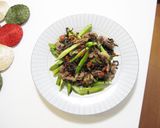 アスパラと豚肉のクコの実薬膳炒め作り方5写真