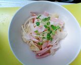 新玉ねぎとハムのサラダ　いかくん入りで作り方5写真