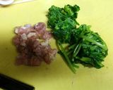 大根葉と鶏肉の煮浸し作り方1写真