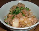 サイコロ肉の豚キムチ丼作り方3写真