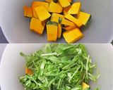 かぼちゃと水菜のごま和え作り方1写真