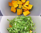 かぼちゃと水菜のごま和え作り方1写真