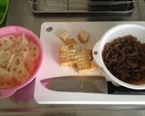 蓮根とこんにゃくのうま煮♡作り方1写真