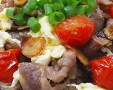 にんにくトマたま牛丼作り方4写真