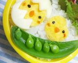 ☆簡単♪キャラ弁!!ひよこのお弁当☆作り方1写真