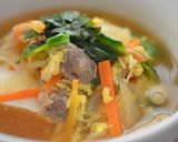 糖質オフ！牛野菜スープon the 豆腐作り方6写真