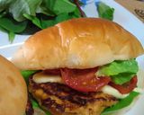 朝食に☆味噌つくねハンバーガー作り方5写真