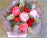 母の日に♪カーネーションの花かごケーキ作り方1写真