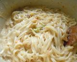 シチューの残りでカルボナーラうどん作り方5写真