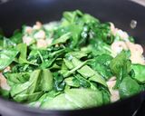 ほうれん草と海老の＊簡単クリームパスタ作り方4写真