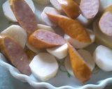 里芋とウインナーのグラタン　残りカレー作り方2写真
