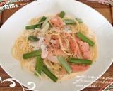 アスパラとスモークサーモンのミルクパスタ作り方5写真