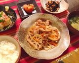 シャキシャキ蓮根と豚肉のこってり炒め♡作り方4写真
