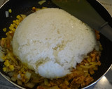 残りご飯で　麺つゆ任せの和風カレーピラフ作り方3写真