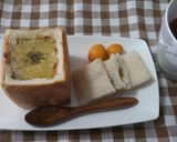 くり抜きパンでリメイクカレーグラタン作り方8写真