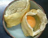 麺つゆで袋煮★玉子＆油揚げ《信田煮》作り方3写真