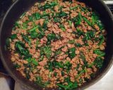 簡単⭐︎挽き肉とほうれん草のカレー風味炒め作り方2写真