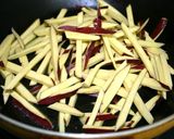 さつま芋・絹さや・セロリの山葵炒め♪作り方4写真