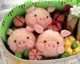 簡単！可愛い♪キャラ弁当☆ぶたちゃん弁当作り方3写真