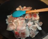 野良坊と豚肉のごま油炒め作り方1写真