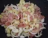 牛乳でつくるカルボナーラ風もち麦麺作り方2写真
