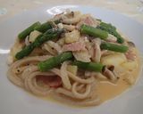 牛乳でつくるカルボナーラ風もち麦麺作り方6写真