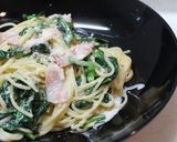 ほうれん草とベーコンのクリームパスタ作り方8写真