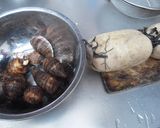 れんこんとさといもの煮もの作り方1写真