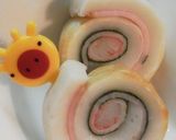 お弁当キャラ弁大葉ハムかにかまちくわ巻き作り方7写真