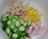 ウチのいつものスパサラ作り方1写真