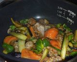 豚肉とカラフル野菜の辛味噌炒め♬作り方5写真