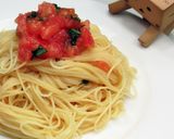 冷製パスタ　トマト＆バジル作り方5写真