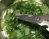 水菜とハムのパスタ☆包丁要らず作り方2写真