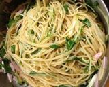 水菜とハムのパスタ☆包丁要らず作り方7写真