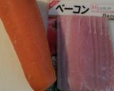 人参のﾍﾞｰｺﾝ巻き お弁当に作り方1写真