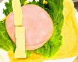 甘い卵☆ハムチーズレタスのくるくる卵焼き作り方3写真