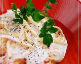 明太子のクリームパスタ。作り方6写真