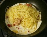 mフレッシュトマトのツナクリームパスタ作り方2写真