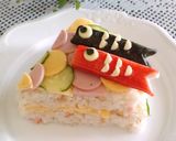 こどもの日♪楽しい♪こいのぼり寿司ケーキ作り方8写真