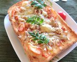 椎茸の軸×キムチの胡麻風味トースト作り方4写真